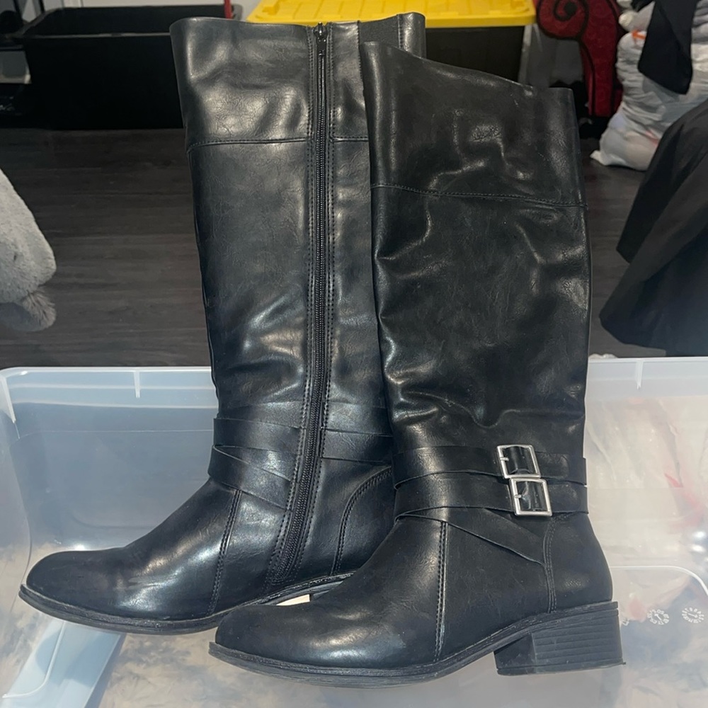 Black Riding Boots - Size 8.5